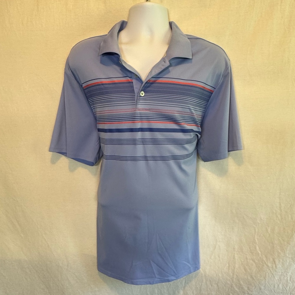 F-52 Men’s Adidas Purple & Orange Stripe Short Sleeve Polo Shirt Size 2X